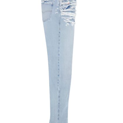 DIESEL DENIM JEANS WITH STILETTO BOOTS.