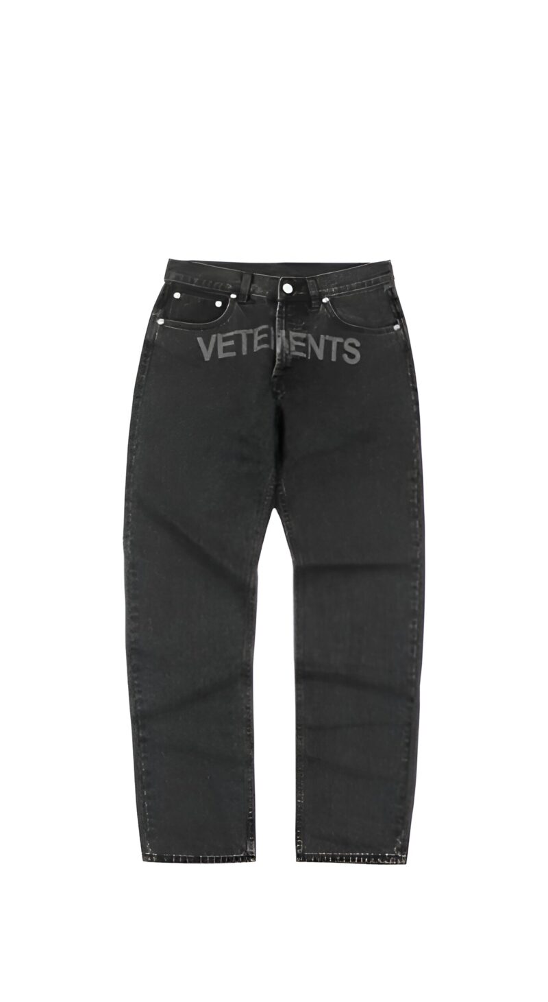 VETEMENTS DENIM BLACK JEANS.