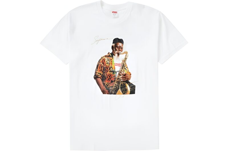 SUPREME PHAROAH SANDERS WHITE T-SHIRT.