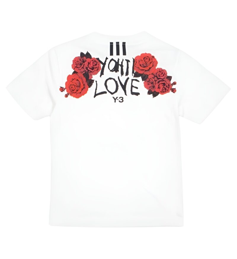 Y-3 YOHJI YAMAMOTO WOMANS ROSES WHITE T-SHIRT.
